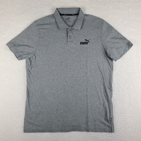 Puma Other - Puma Polo Shirt Mens XL Gray Solid Cotton Performance Short Sleeve